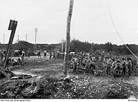 Hancourt France Pionniers de la 5e division remplissant les cratères des mines aux carrefours principaux (8 septembre 1918).