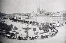 Une vue de la place de Jaude à la fin du dix-neuvième siècle