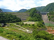 愛知用水の水源・牧尾ダム（王滝川）。平成6年渇水で枯渇し名古屋市などに影響を及ぼした。