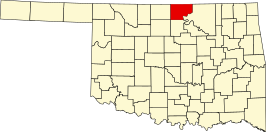 Locatie van Kay County in Oklahoma