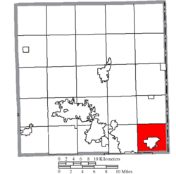 Location of Hubbard Township in Trumbull County