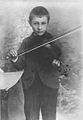 Bohuslav Martinů six or seven years old playing violin. Bohemia, Policka, around 1896, Image: Bohuslav Martinu Centre in Policka