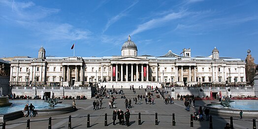 The elevation onto Trafalgar Square in 2013