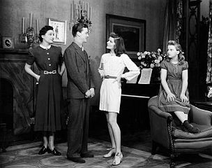 Vera Allen, Dan Tobin, Katharine Hepburn and Lenore Lonergan