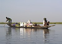 Small piroque with passengers