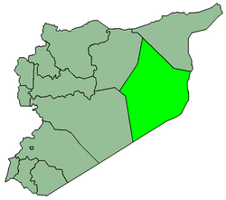 Map of Syria with Deir Zor highlighted.