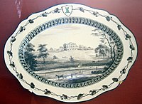 Serving-plate showing Josiah Wedgwood's own Etruria Hall, Hermitage Museum.[39]