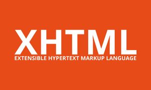 Header with the text "XHTML Extensible Hypertext Markup Language"