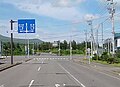 北海道道149号大沼公園インター線・起点及び国道5号・北海道道43号大沼公園鹿部線交点（終点側から）