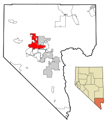 Las Vegas'in Clark Kontluğu (County) ve Nevada eyaletinde konumu