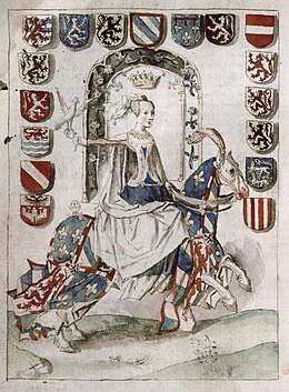 Maria Van Bourgondië, afgebeeld met valk, net voor haar noodlottige val.