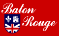 Current flag of Baton Rouge. The fleur-de-lis and castle can be used as templates in the creation of the old flag.