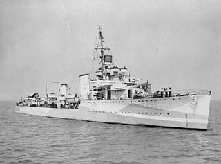 HMS <i>Ambuscade</i> (D38) Destroyer of the Royal Navy