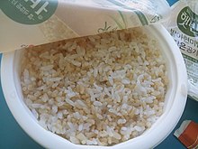 Instant rice - pictured is a microwaveable brown rice Instant brown rice.jpg