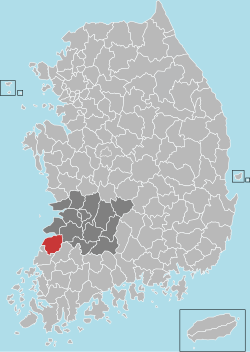 Location in South Korea