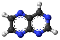 C=black, H=white, N=blue Pteridine-3D-balls-2.png