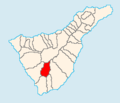 Map of Tenerife showing Vilaflor