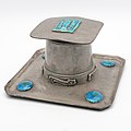 Pewter inkwell with enamel (design 0141)