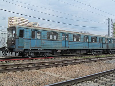 Метровагон типа 81-717.2 № 343 перед утилизацией