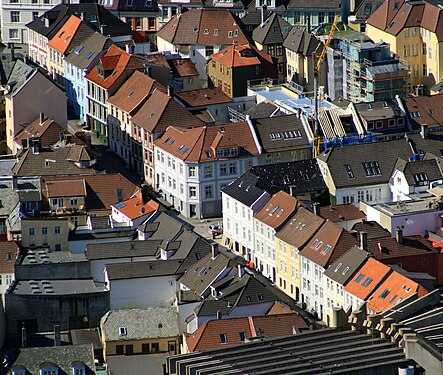 Bergen, Norwegen. Von Oben gesehen.