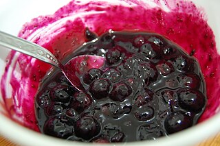 <span class="mw-page-title-main">Blueberry sauce</span> Compote or savory sauce made with blueberries