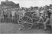 The Czech Legion with a gun captured at Penza.