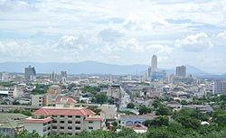 View of Hat-Yai from Wat Khok Nao pagoda tower.