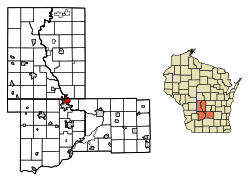 Location of Wisconsin Dells in Wisconsin