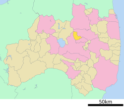 Location of Ōtama in Fukushima Prefecture