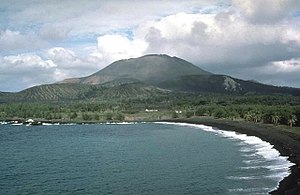 Pagan Norte, o máis activo dos dous estratovolcanes na illa de Pagan.