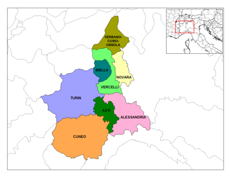 Các tỉnh của Piemonte.
