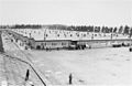 View of prisoners' barracks soon after the liberation of the Dachau concentration camp