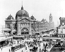 Swanston and Flinders St intersection 1927