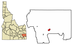 Location of Soda Springs in Caribou County, Idaho