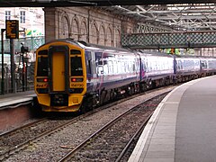 Class 158 DMU 158730 at Platform 1