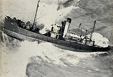 Hautapu shortly after she ran aground. Hautapu Ashore.jpg