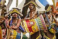 Tifa drummers, part of a tambur-flute ensemble. Such a group can include several tifa drummers, several flute players, and one leader of the line