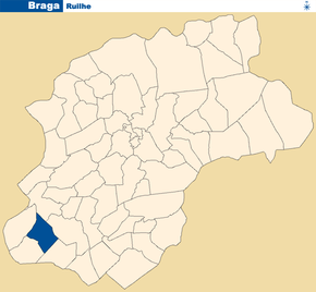 Localização no município de Braga