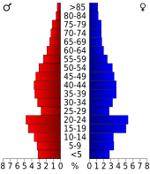 Bevolkingspiramide Cortland County