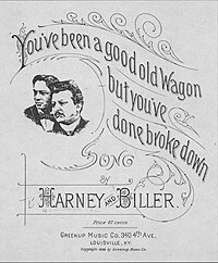 The cover of the 1895 sheet music, published by Greenup Music Co. in Louisville, Kentucky