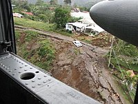 Landslide caused by the earthquake in Costa Rica seen from a helicopter. 2009CostaRicaEarthquake.jpg