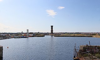 Collingwood Dock Dock on the River Mersey in Liverpool, England