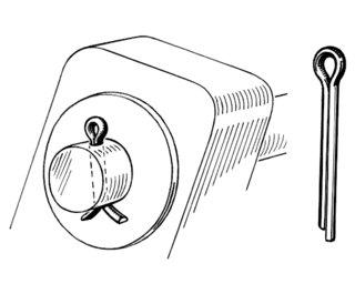 <span class="mw-page-title-main">Split pin</span> Metal fastener with two tines that are bent during installation