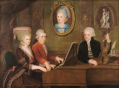 Mozart family, by Johann Nepomuk della Croce