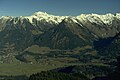 Blick vom Söllereck nach Osten. Der höchste der schneebedeckten Gipfel ist das Nebelhorn