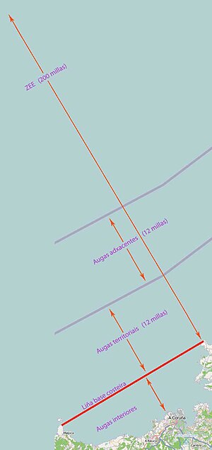 Mapa esquemático das zonas marítimas