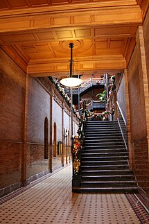 An entryway with holiday decorations in December 2011 Bradbury entryway 2011.JPG