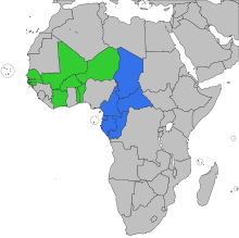 CFA franc zone.svg