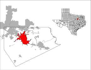 Kart over Waxahachie