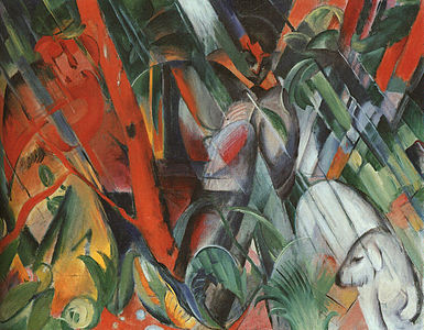 În ploaie, de Franz Marc, 1912